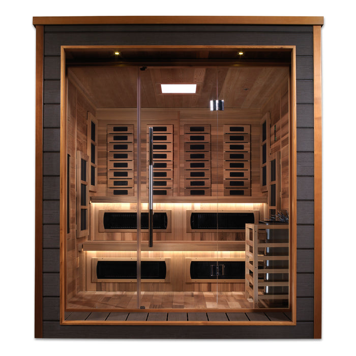 Indoor/Outdoor Steam Sauna 6-Person "Karlstad" PureTech™ Full Spectrum Hybrid Sauna