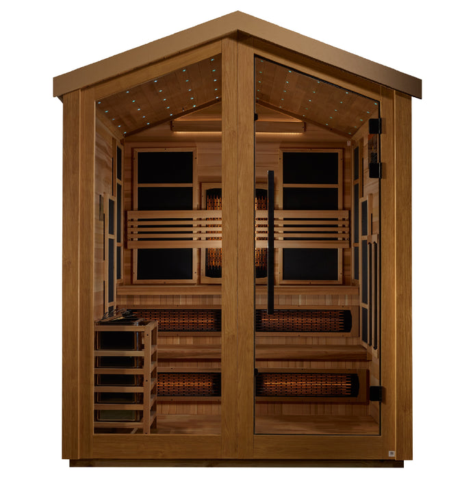 Infrared & Traditional Steam 6-Person "Kaskinen" Full Spectrum PureTech™ Hybrid Sauna
