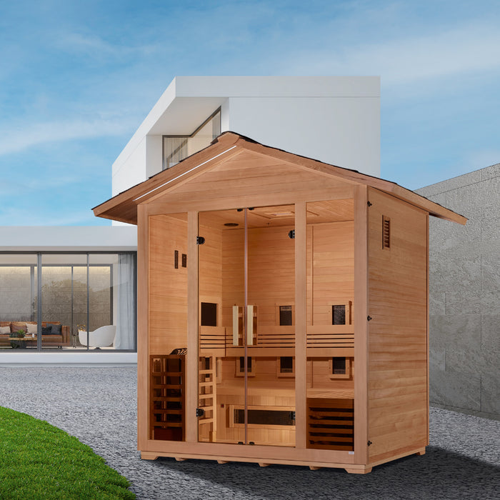 Outdoor Full Spectrum Hybrid  5-Person "Gargellen" Hybrid Sauna