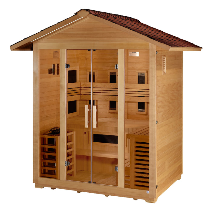 Outdoor Full Spectrum Hybrid  5-Person "Gargellen" Hybrid Sauna