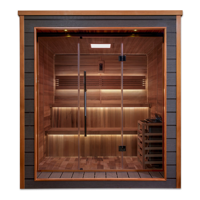 Indoor/Outdoor Steam Sauna  6-Person "Bergen" Traditional Sauna