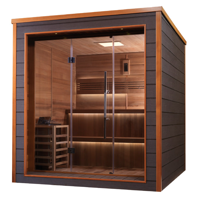 Indoor/Outdoor Steam Sauna  6-Person "Bergen" Traditional Sauna