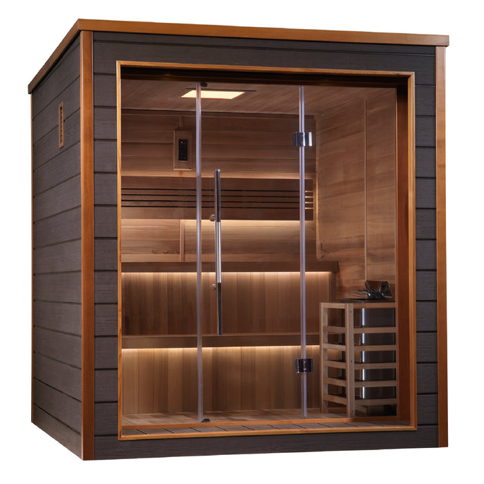 Indoor/Outdoor Steam Sauna  6-Person "Bergen" Traditional Sauna