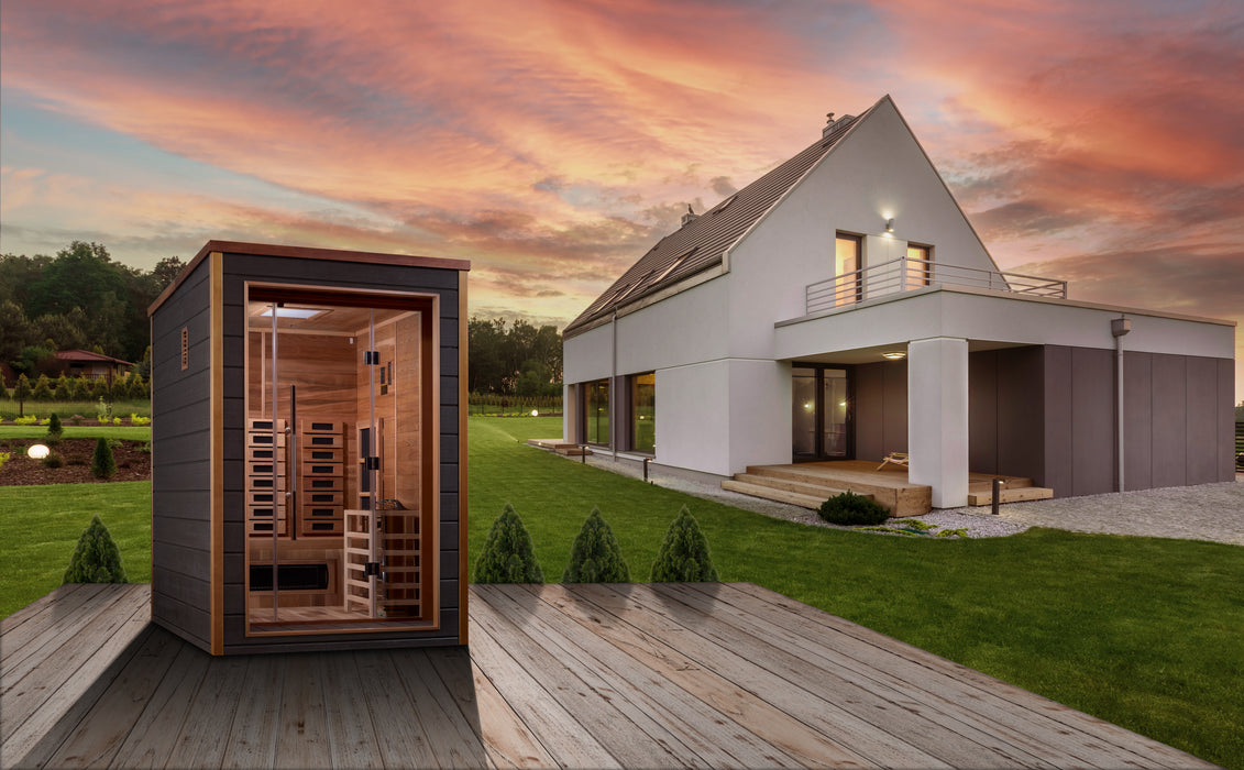 Indoor/Outdoor PureTech™ Full Spectrum  2-Person "Nora" Full Spectrum PureTech™ Hybrid Sauna