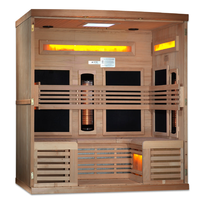 Near Zero EMF  6-Person 8000 Reserve Series PureTech™ Full Spectrum Infrared Sauna