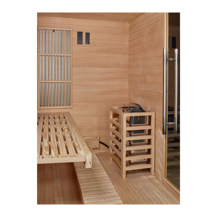 Infrared & Traditional Steam  6-Person "Toledo" Hybrid Sauna
