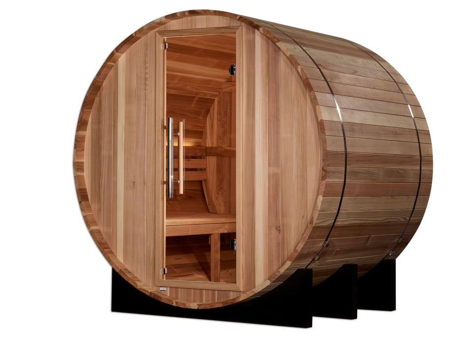 Outdoor Barrel Steam Sauna  2-Person "St. Moritz" Traditional Sauna
