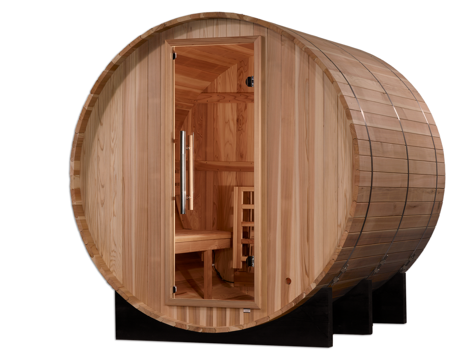 Outdoor Barrel Steam Sauna  4-Person "Arosa" Traditional Sauna
