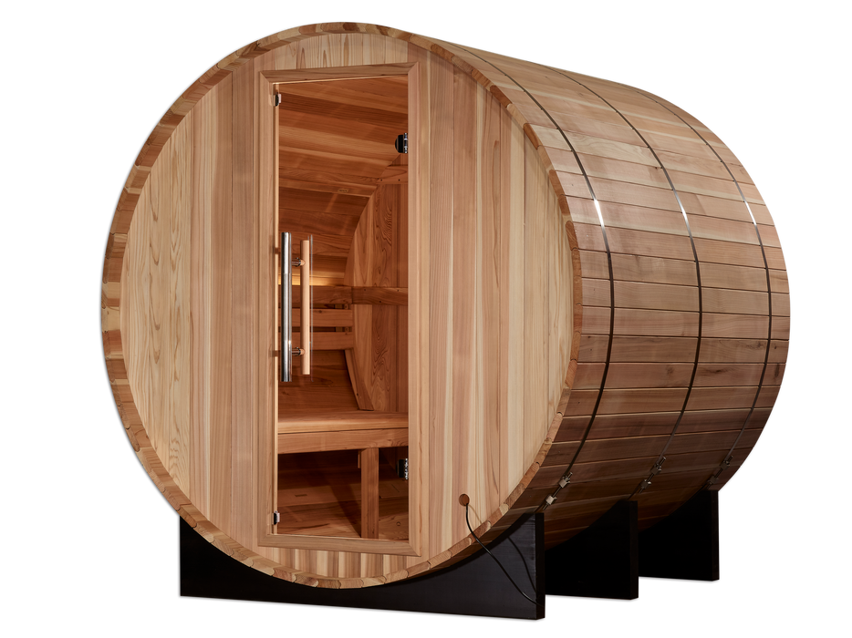Outdoor Barrel Steam Sauna  4-Person "Arosa" Traditional Sauna