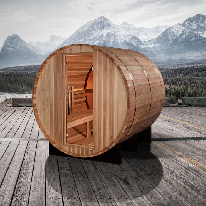 Outdoor Barrel Steam Sauna  4-Person "Zurich" Traditional Sauna