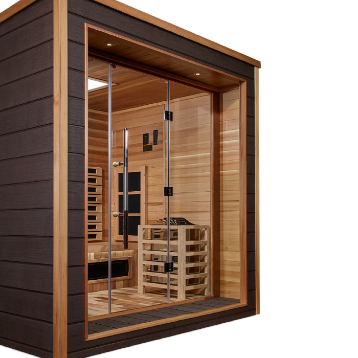Steam Sauna  3-Person "Visby" Full Spectrum PureTech™ Hybrid Sauna