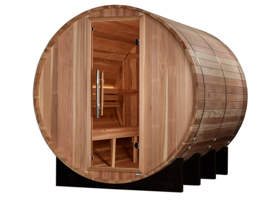 Outdoor Barrel Steam Sauna  6-Person "Klosters" Traditional Sauna