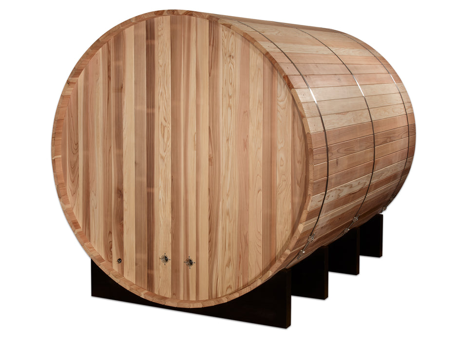 Outdoor Barrel Steam Sauna  6-Person "Klosters" Traditional Sauna