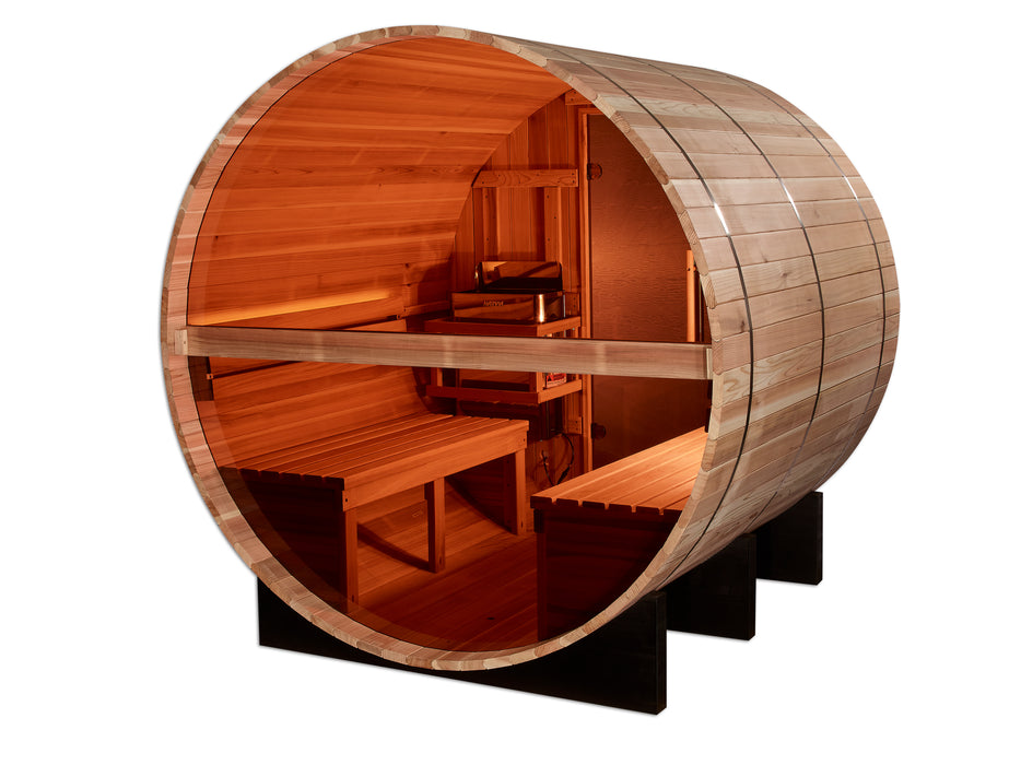 Outdoor Barrel Steam Sauna  4-Person "Zurich" Traditional Sauna